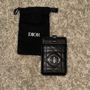 Dior Black Leather Card Holder GWP